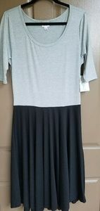 Lularoe Nicole dress grey/black XL NEW